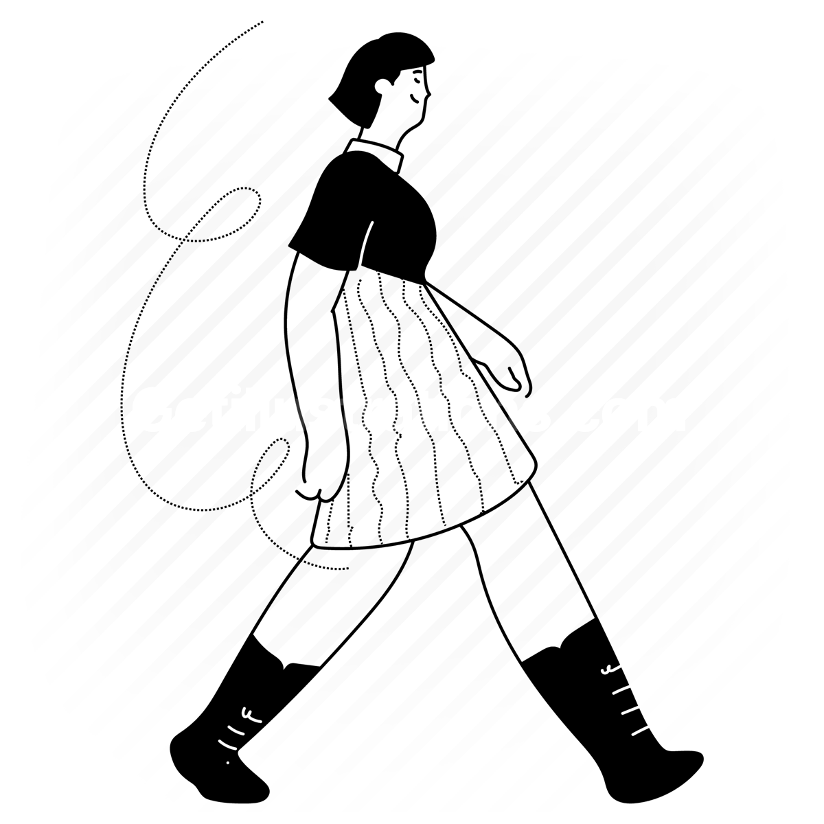 movement, motion, walk, walking, skirt, woman, people, person